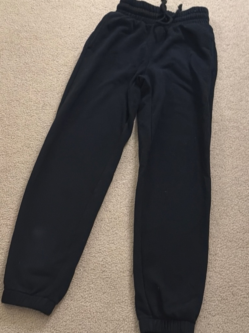 Black Drawstring Fleece Jogger Pants